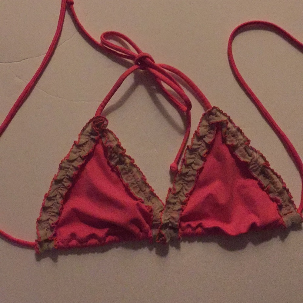 Bikini top coral color with ruffles Sale 3 for $20